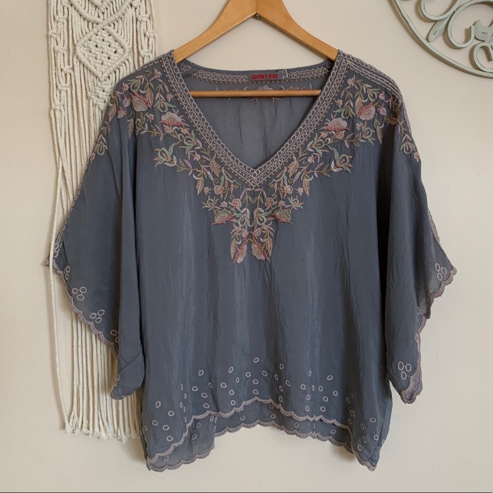 Johnny Was Embroidered Top Size XS